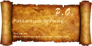Pattantyus Orfeusz névjegykártya